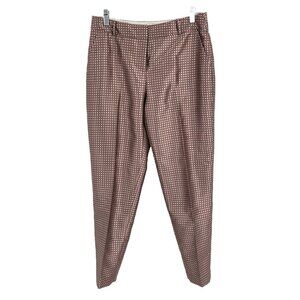 Kate Spade Lewitt Margaux Satin Ankle Pink Black Trouser Pants Careerwear Sz 4